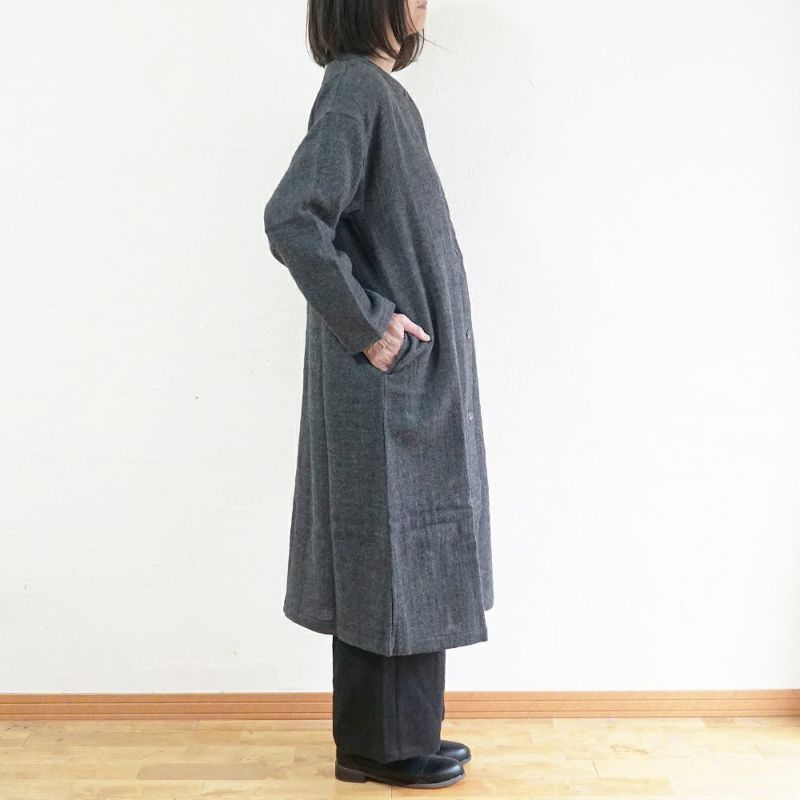 Branch m‘.,ブランチエム,ナチュラル,30代,40代,50代,60代,ゆったり,ウール,カーディガン,ウールカーディガン,羽織,コート,ノーカラーコート,クルーネックコート,ノーカラー,クルーネック,ワンピース,羽織ワンピース