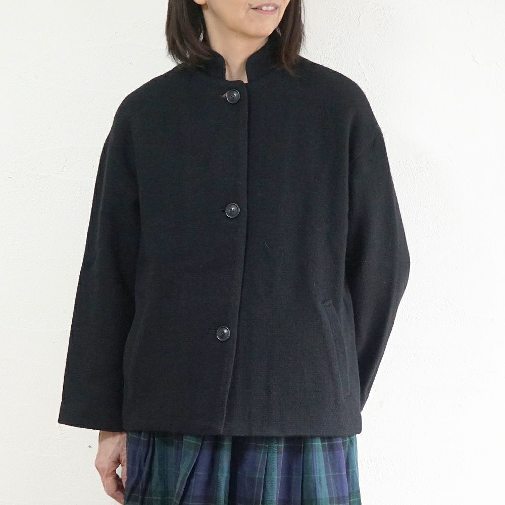 Branch m‘.,ブランチエム,ナチュラル,30代,40代,50代,60代,ウール,ゆったり,コート,ジャケット,スタンドカラー,スタンドカラージャケット,スタンドカラーコート,ウールコート,ショートコート,