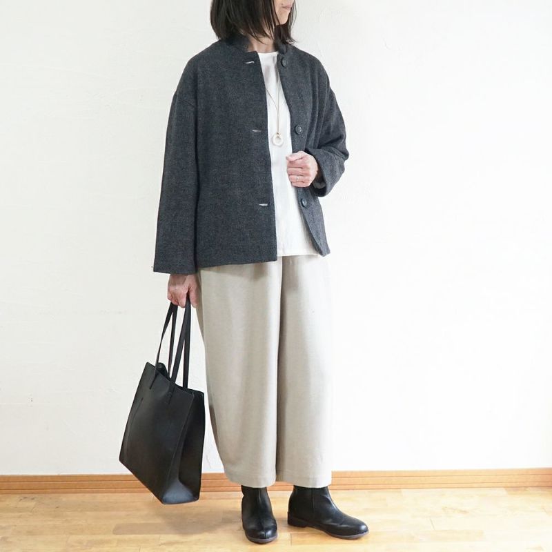 Branch m‘.,ブランチエム,ナチュラル,30代,40代,50代,60代,ウール,ゆったり,コート,ジャケット,スタンドカラー,スタンドカラージャケット,スタンドカラーコート,ウールコート,ショートコート,