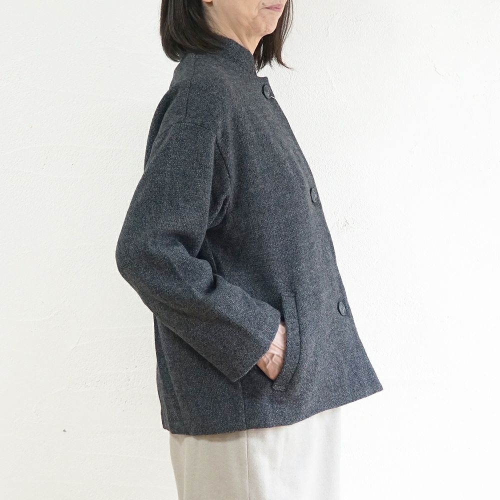 Branch m‘.,ブランチエム,ナチュラル,30代,40代,50代,60代,ウール,ゆったり,コート,ジャケット,スタンドカラー,スタンドカラージャケット,スタンドカラーコート,ウールコート,ショートコート,