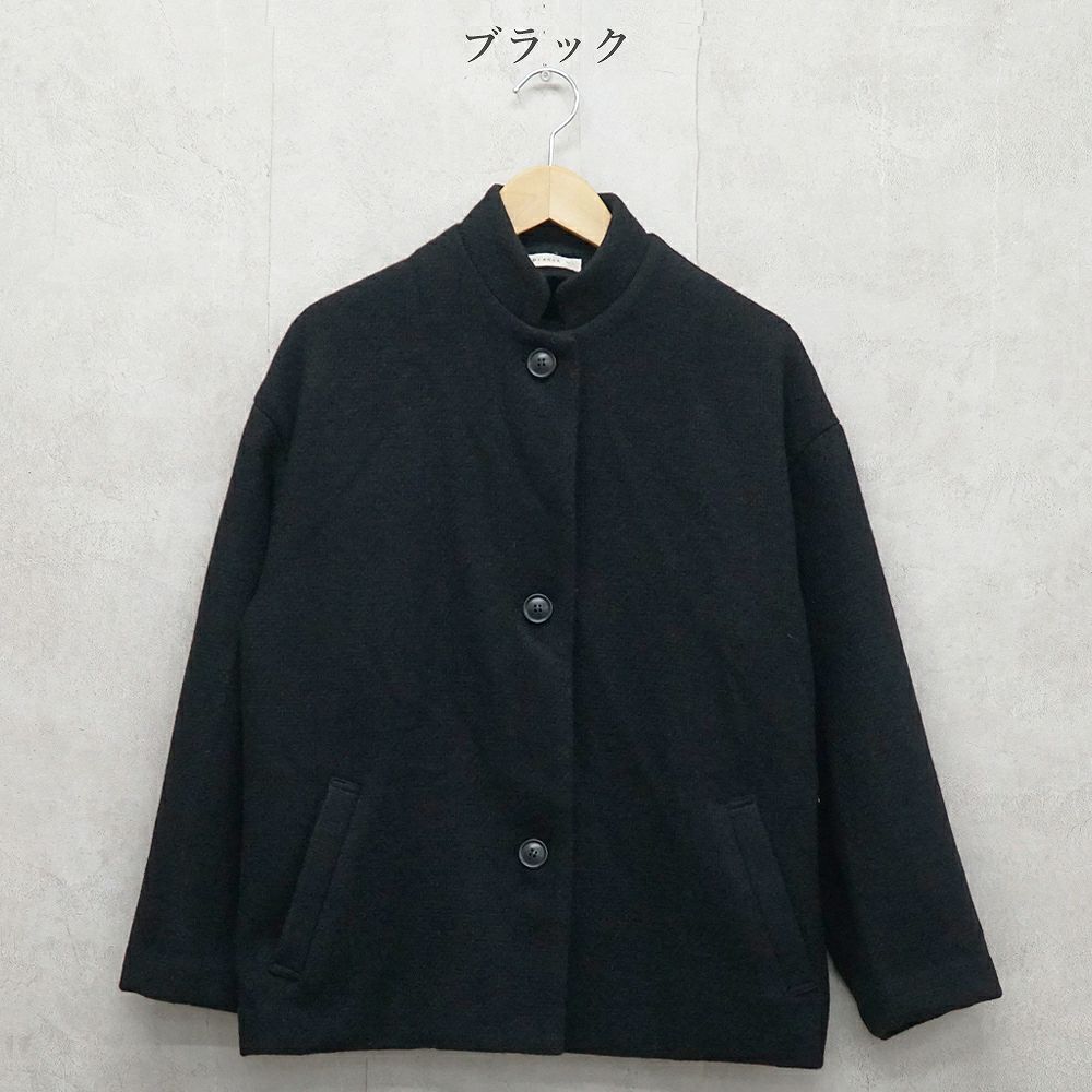 Branch m‘.,ブランチエム,ナチュラル,30代,40代,50代,60代,ウール,ゆったり,コート,ジャケット,スタンドカラー,スタンドカラージャケット,スタンドカラーコート,ウールコート,ショートコート,