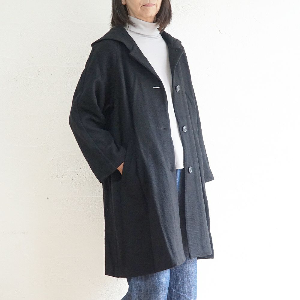 Branch m‘.,ブランチエム,ナチュラル,30代,40代,50代,60代,ウール,ゆったり,コート,ジャケット,hood,フード,フード付きコート