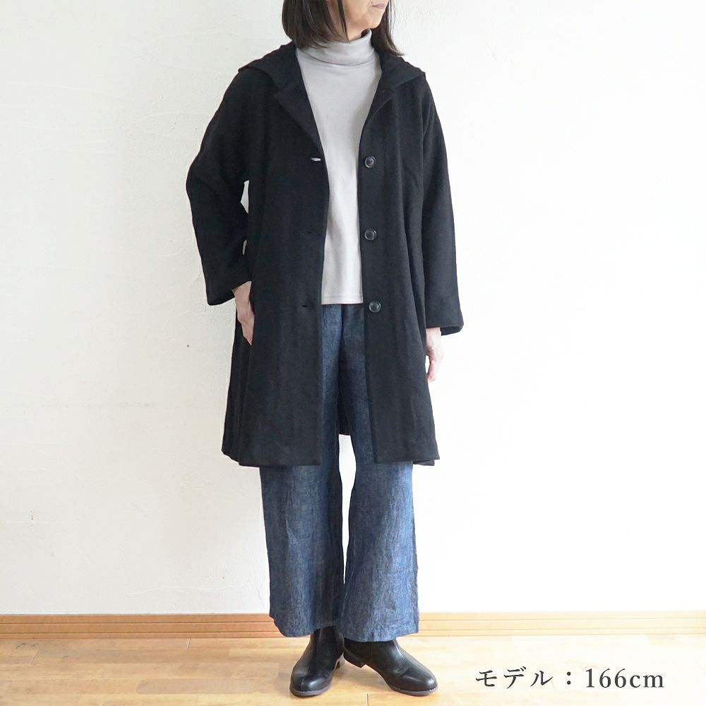 Branch m‘.,ブランチエム,ナチュラル,30代,40代,50代,60代,ウール,ゆったり,コート,ジャケット,hood,フード,フード付きコート