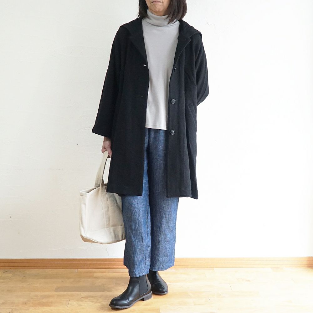 Branch m‘.,ブランチエム,ナチュラル,30代,40代,50代,60代,ウール,ゆったり,コート,ジャケット,hood,フード,フード付きコート