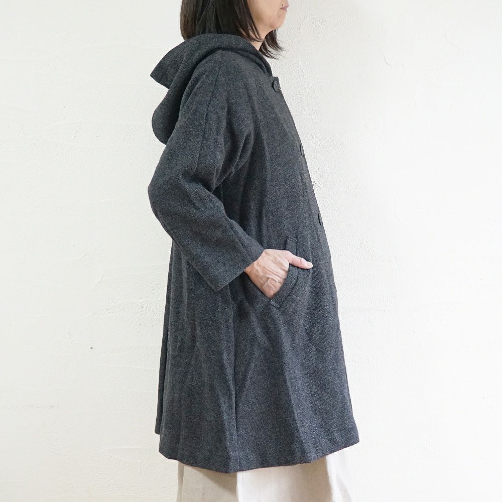 Branch m‘.,ブランチエム,ナチュラル,30代,40代,50代,60代,ウール,ゆったり,コート,ジャケット,hood,フード,フード付きコート