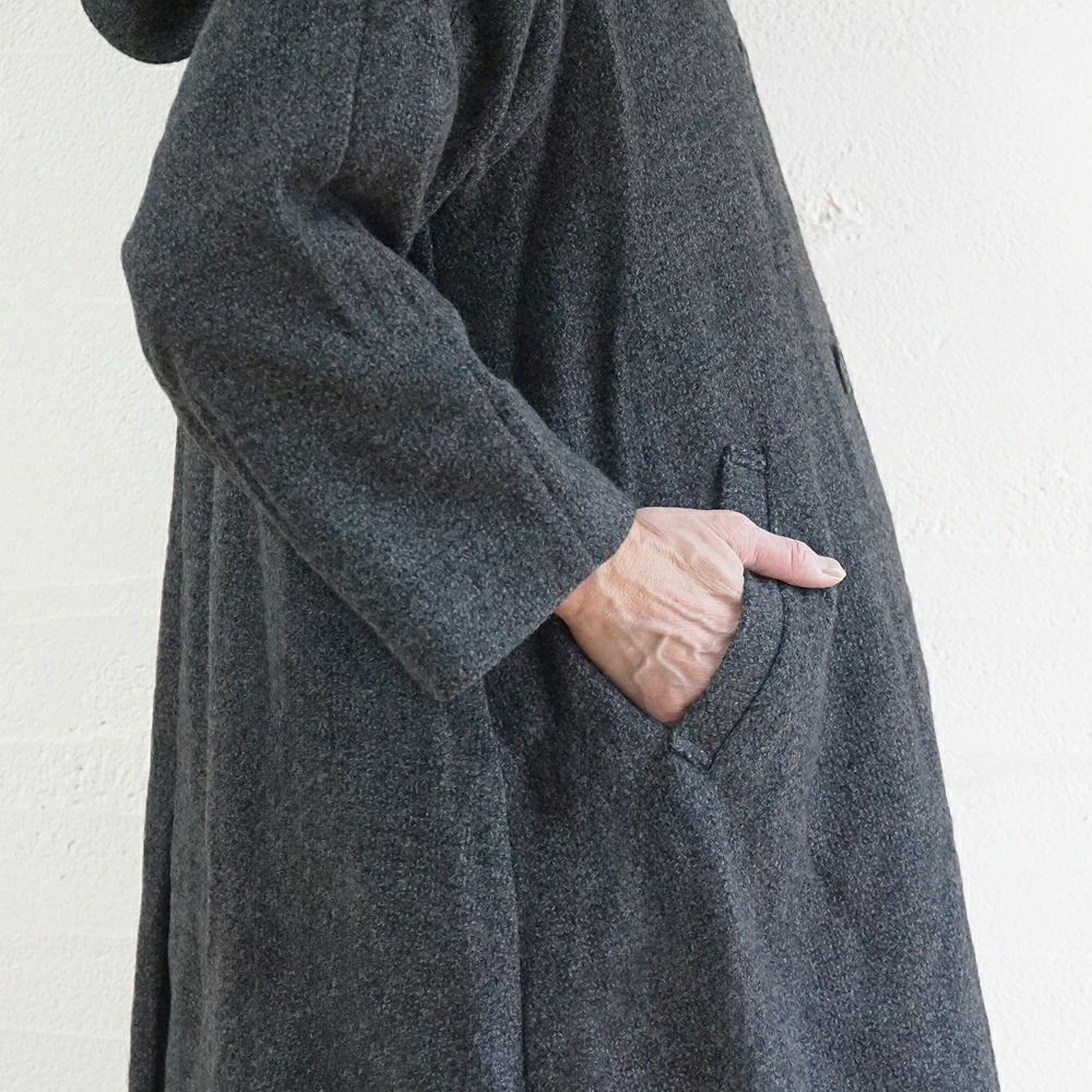 Branch m‘.,ブランチエム,ナチュラル,30代,40代,50代,60代,ウール,ゆったり,コート,ジャケット,hood,フード,フード付きコート