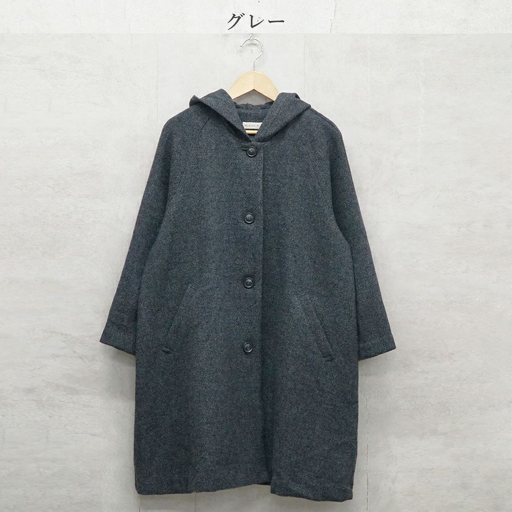 Branch m‘.,ブランチエム,ナチュラル,30代,40代,50代,60代,ウール,ゆったり,コート,ジャケット,hood,フード,フード付きコート