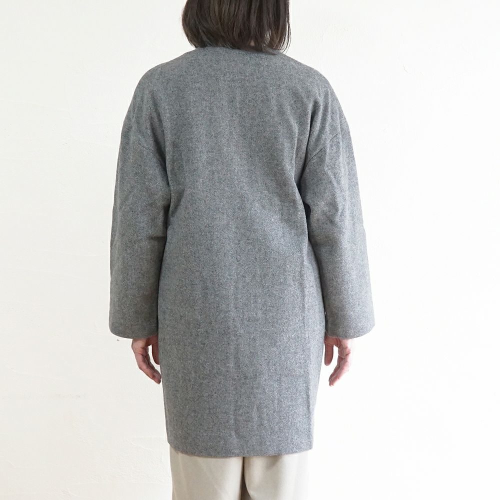 Branch m‘.,ブランチエム,ナチュラル,30代,40代,50代,60代,ウール,ゆったり,コート,ノーカラーコート,クルーネックコート,ウールコート,