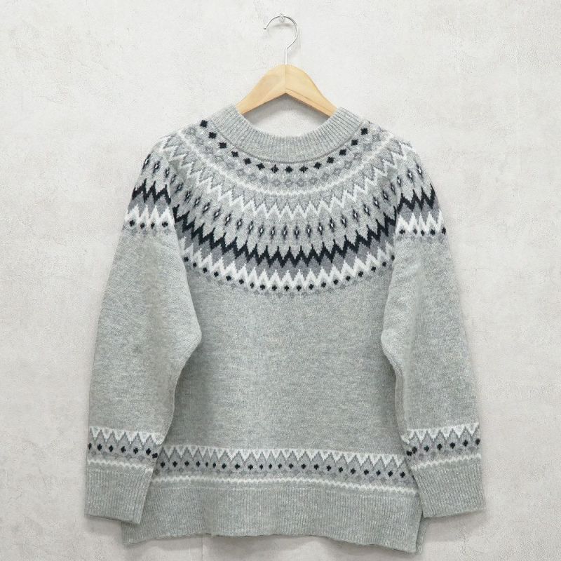 Branch m‘.,ブランチエム,ナチュラル,30代,40代,50代,60代,ウール,ゆったり,knit,ニット,ウール混,ノルディック柄,ノルディック,プルオーバー,プルオーバーニット