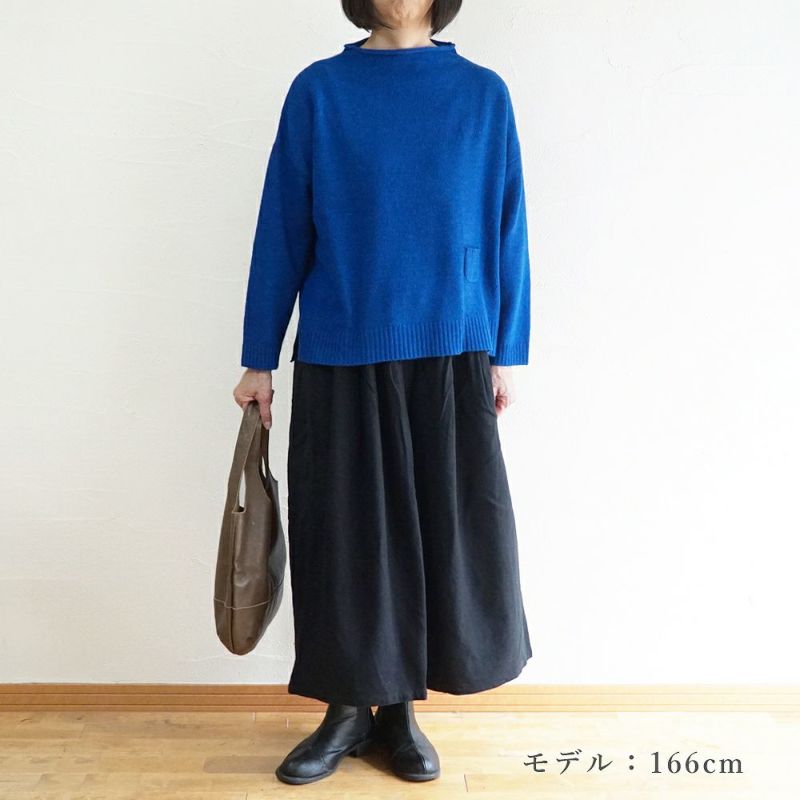 Branch m‘.,ブランチエム,ナチュラル,30代,40代,50代,60代,ウール,ゆったり,knit,ニット,ウール混,ボトルネック,プルオーバー,プルオーバーニット,カラーニット