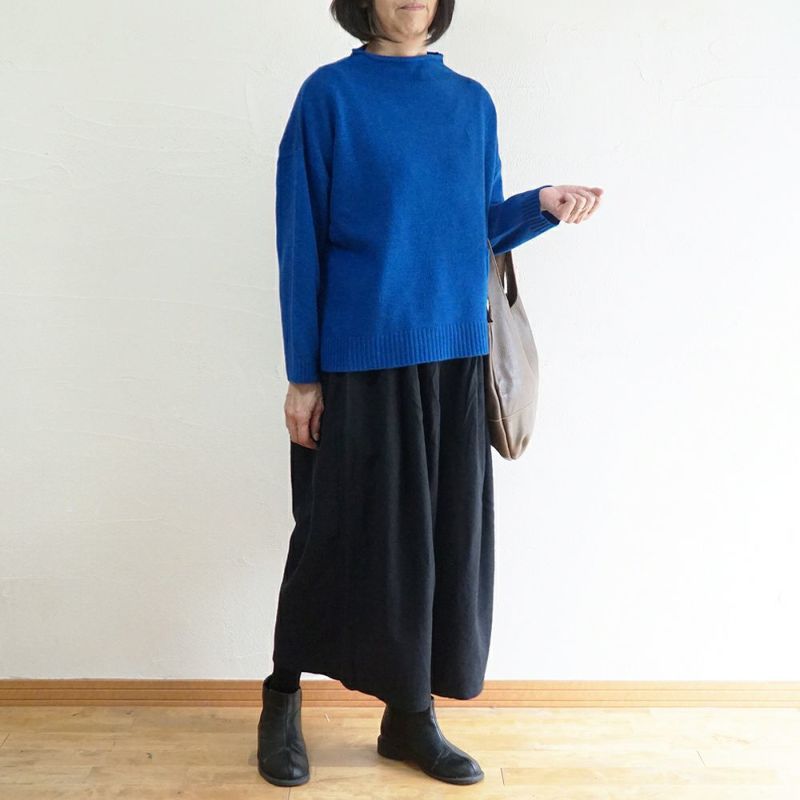 Branch m‘.,ブランチエム,ナチュラル,30代,40代,50代,60代,ウール,ゆったり,knit,ニット,ウール混,ボトルネック,プルオーバー,プルオーバーニット,カラーニット