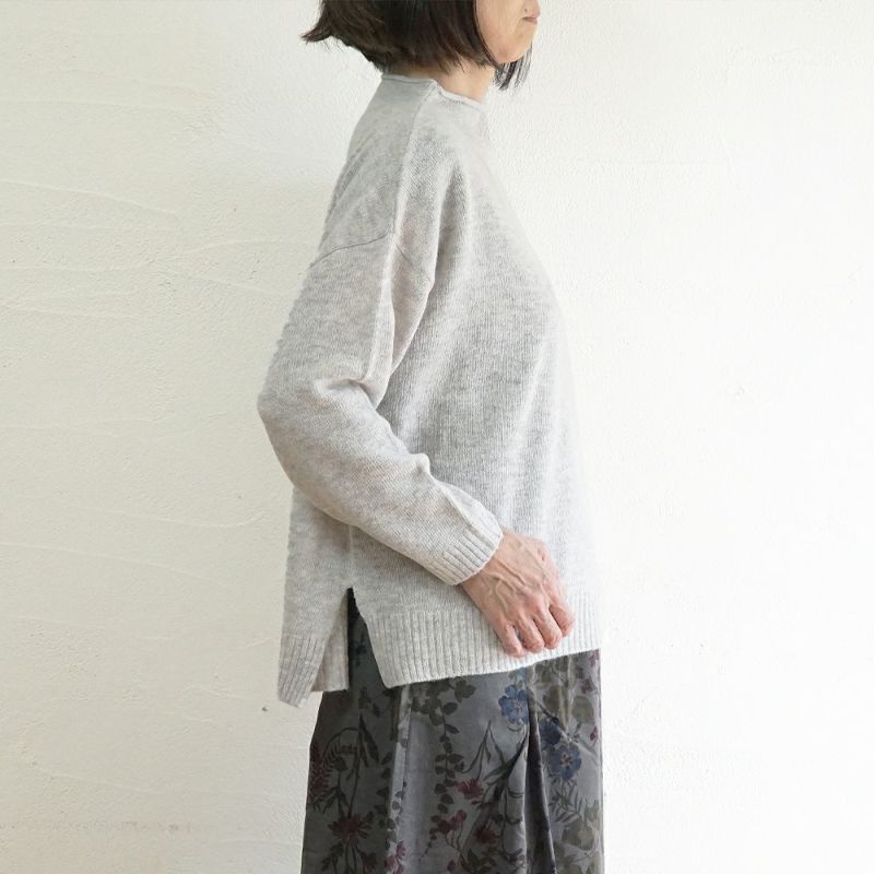 Branch m‘.,ブランチエム,ナチュラル,30代,40代,50代,60代,ウール,ゆったり,knit,ニット,ウール混,ボトルネック,プルオーバー,プルオーバーニット,カラーニット