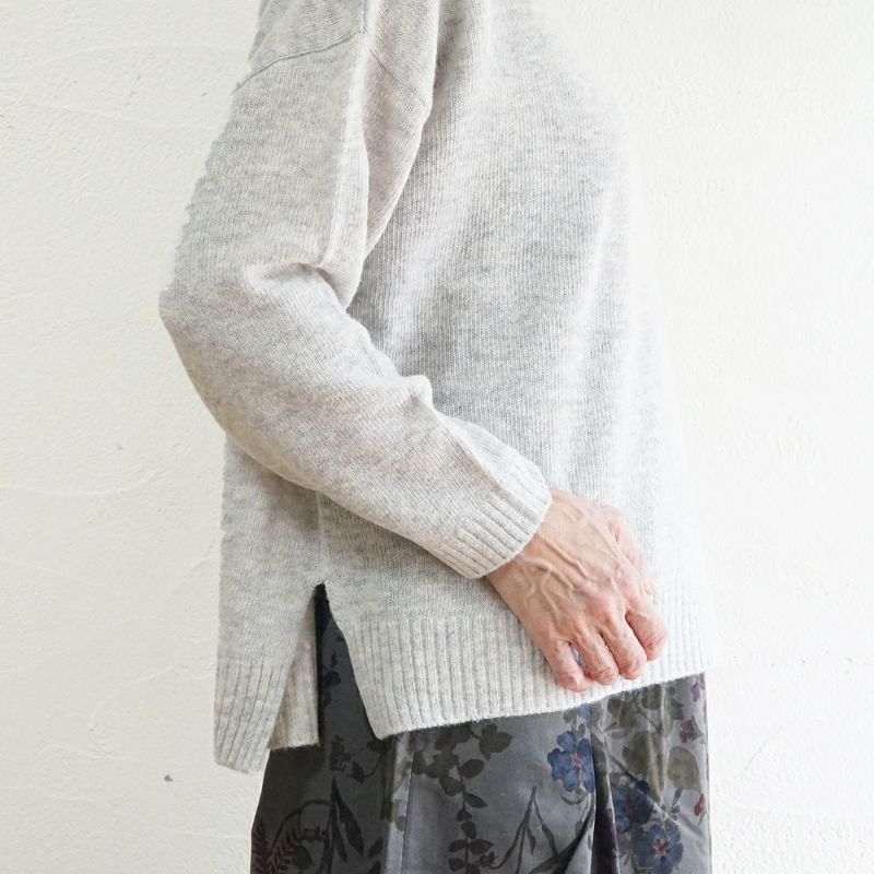 Branch m‘.,ブランチエム,ナチュラル,30代,40代,50代,60代,ウール,ゆったり,knit,ニット,ウール混,ボトルネック,プルオーバー,プルオーバーニット,カラーニット