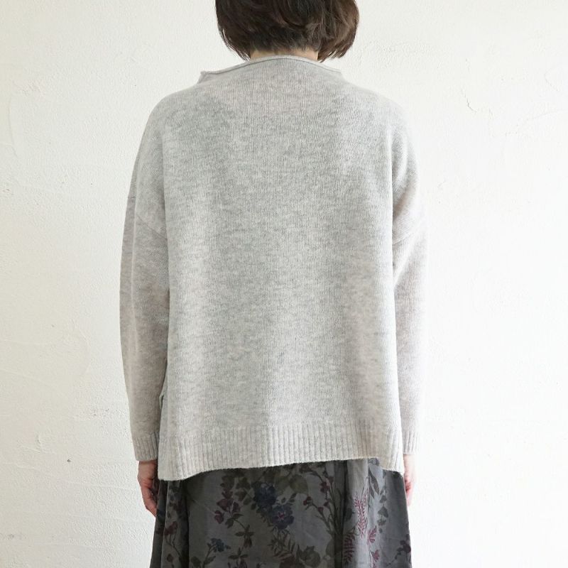 Branch m‘.,ブランチエム,ナチュラル,30代,40代,50代,60代,ウール,ゆったり,knit,ニット,ウール混,ボトルネック,プルオーバー,プルオーバーニット,カラーニット