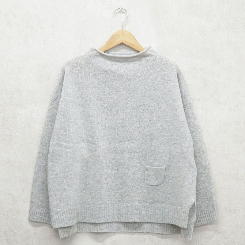 Branch m‘.,ブランチエム,ナチュラル,30代,40代,50代,60代,ウール,ゆったり,knit,ニット,ウール混,ボトルネック,プルオーバー,プルオーバーニット,カラーニット