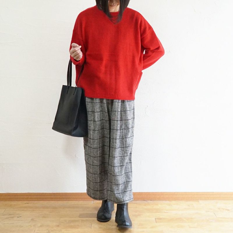 Branch m‘.,ブランチエム,ナチュラル,30代,40代,50代,60代,ウール,ゆったり,knit,ニット,ウール混,ボトルネック,プルオーバー,プルオーバーニット,カラーニット,カーディガン,ニットカーディガン,2way,2wayニット