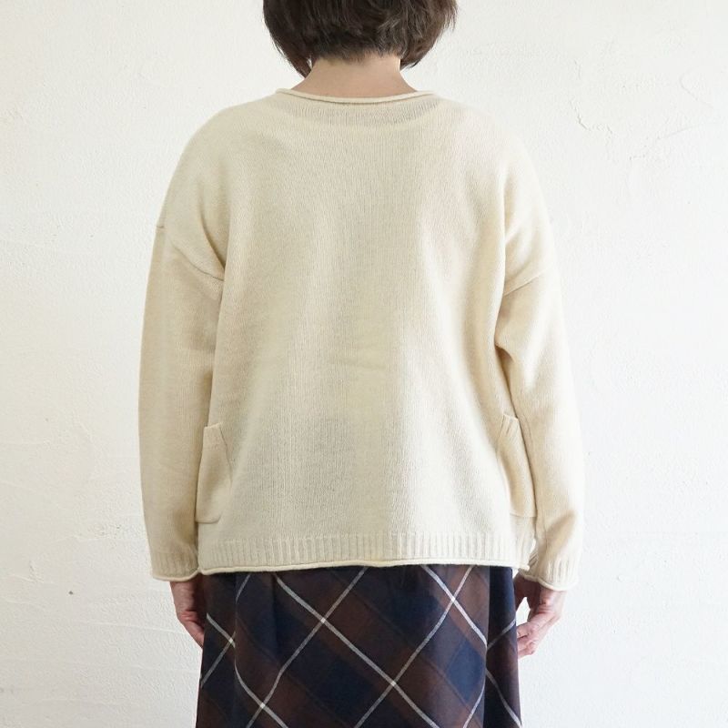 Branch m‘.,ブランチエム,ナチュラル,30代,40代,50代,60代,ウール,ゆったり,knit,ニット,ウール混,ボトルネック,プルオーバー,プルオーバーニット,カラーニット,カーディガン,ニットカーディガン,2way,2wayニット