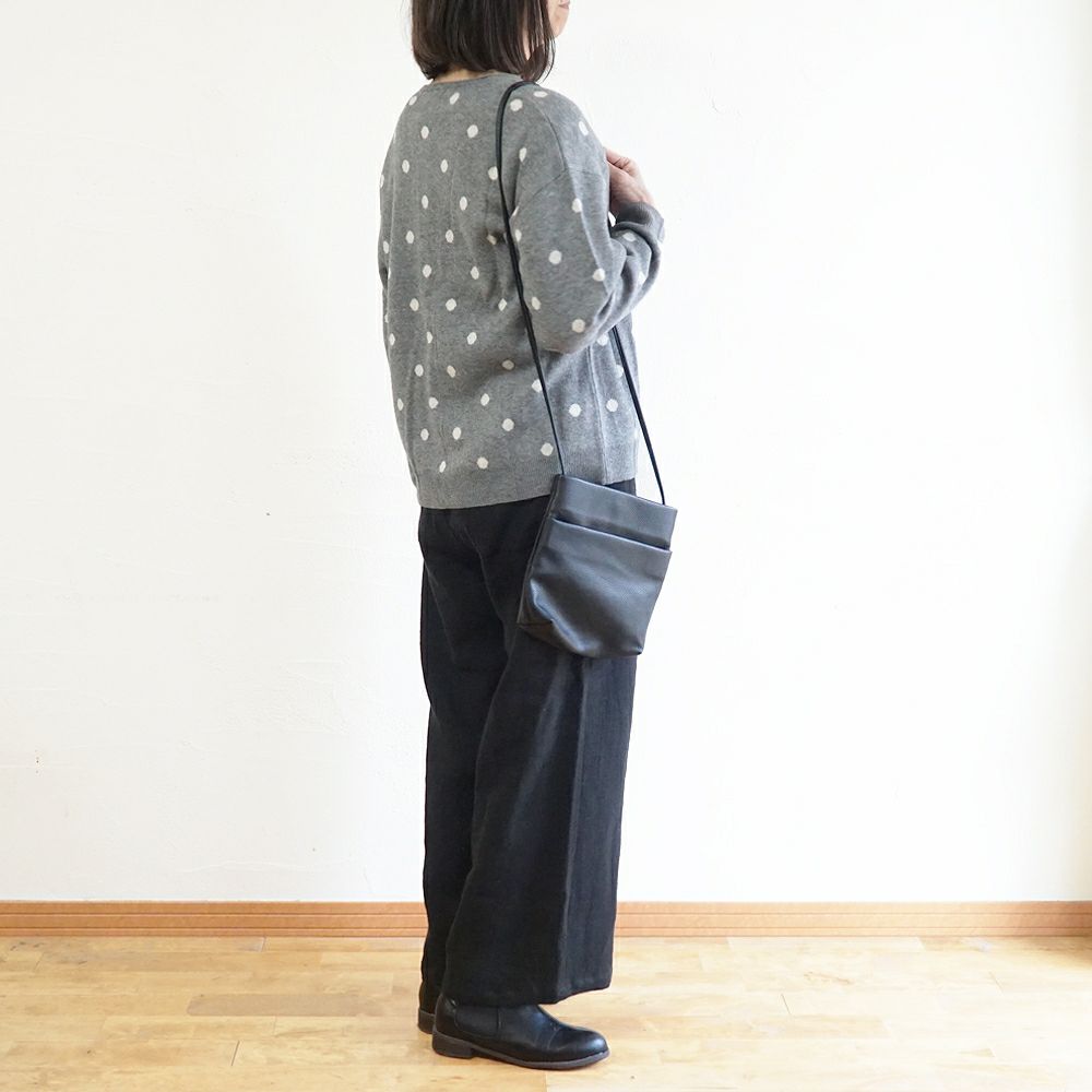 Branch m‘.,ブランチエム,ナチュラル,30代,40代,50代,60代,ウール,ゆったり,knit,ニット,ウール混,カーディガン,ニットカーディガン,ドット柄,ドット