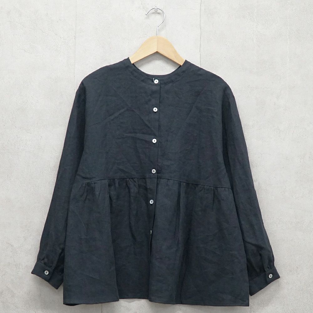 Branch m‘.,ブランチエム,ナチュラル,30代,40代,50代,60代,リネン,ゆったり,ブラウス,リネンブラウス,2way,2wayブラウス,前あきブラウス,タックブラウス,ギャザーブラウス