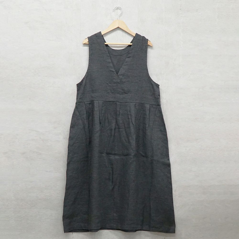 Branch m‘.,ブランチエム,ナチュラル,30代,40代,50代,60代,リネン,ゆったり,麻,起毛,リネンワンピース,ノースリーブワンピース,ジャンパースカート,2way,2wayワンピース,Vネックワンピース