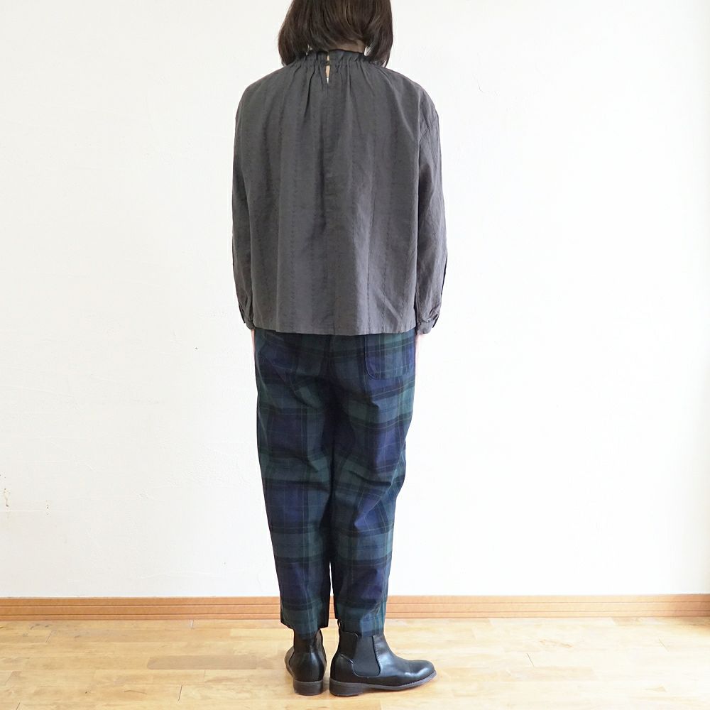 Branch m‘.,ブランチエム,ナチュラル,30代,40代,50代,60代,コットン,ゆったり,綿,チェック,チェック柄,パンツ,ワイドパンツ,ブラックウォッチ