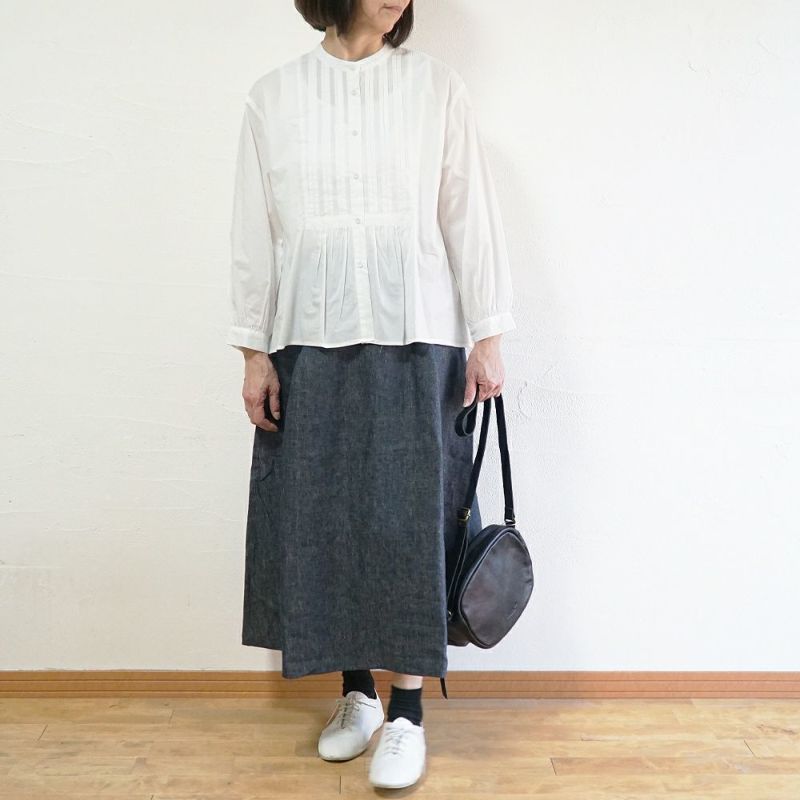 Branch m‘.,ブランチエム,ナチュラル,30代,40代,50代,60代,コットン,ゆったり,コットン,コットンブラウス,綿ブラウス,タックブラウス,ピンタックブラウス,ピンタック,フォーマル,オケージョン,セットアップ