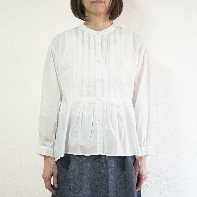 Branch m‘.,ブランチエム,ナチュラル,30代,40代,50代,60代,コットン,ゆったり,コットン,コットンブラウス,綿ブラウス,タックブラウス,ピンタックブラウス,ピンタック,フォーマル,オケージョン,セットアップ