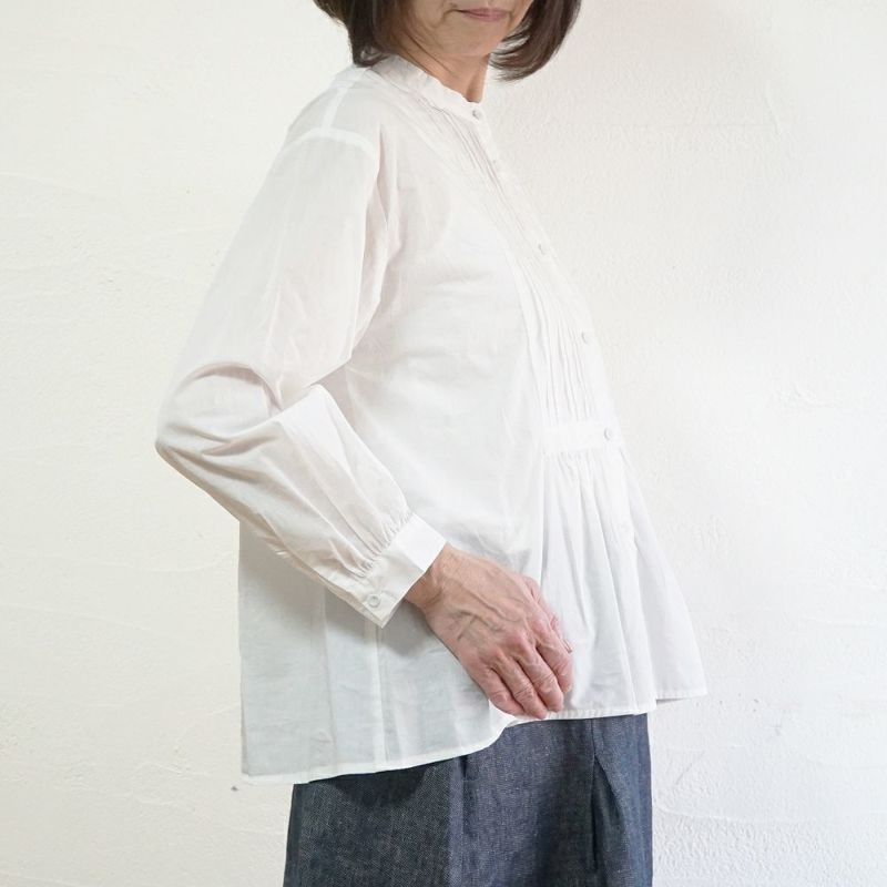 Branch m‘.,ブランチエム,ナチュラル,30代,40代,50代,60代,コットン,ゆったり,コットン,コットンブラウス,綿ブラウス,タックブラウス,ピンタックブラウス,ピンタック,フォーマル,オケージョン,セットアップ