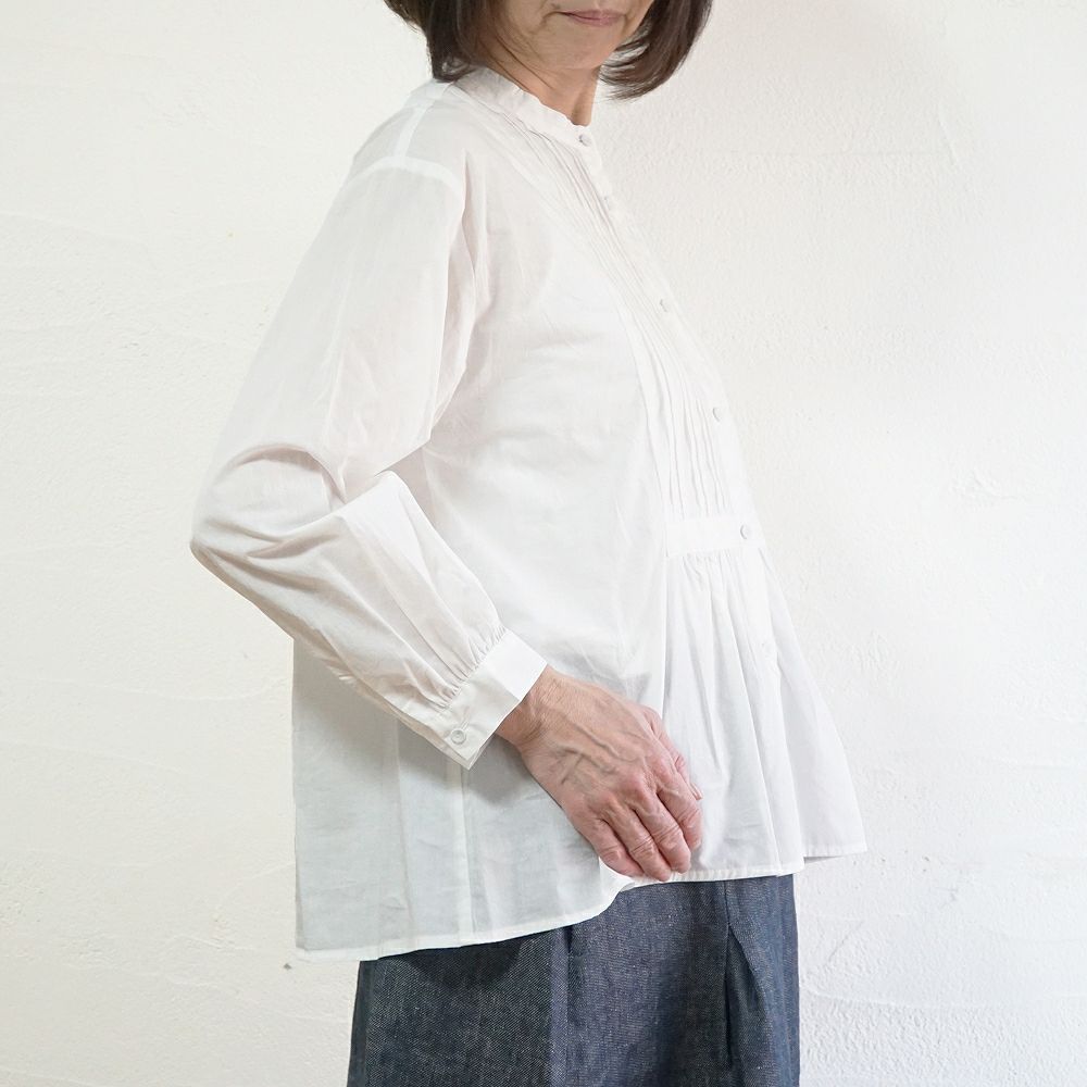 Branch m‘.,ブランチエム,ナチュラル,30代,40代,50代,60代,コットン,ゆったり,コットン,コットンブラウス,綿ブラウス,タックブラウス,ピンタックブラウス,ピンタック,フォーマル,オケージョン,セットアップ