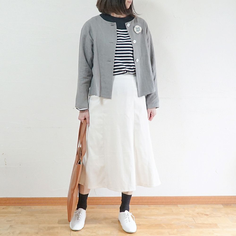 Branch m‘.,ブランチエム,ナチュラル,30代,40代,50代,60代,リネン,ゆったり,ジャケット,リネンジャケット,クルーネックジャケット,ノーカラージャケット,ショート丈,ショートジャケット,フォーマル,オケージョン,セットアップ