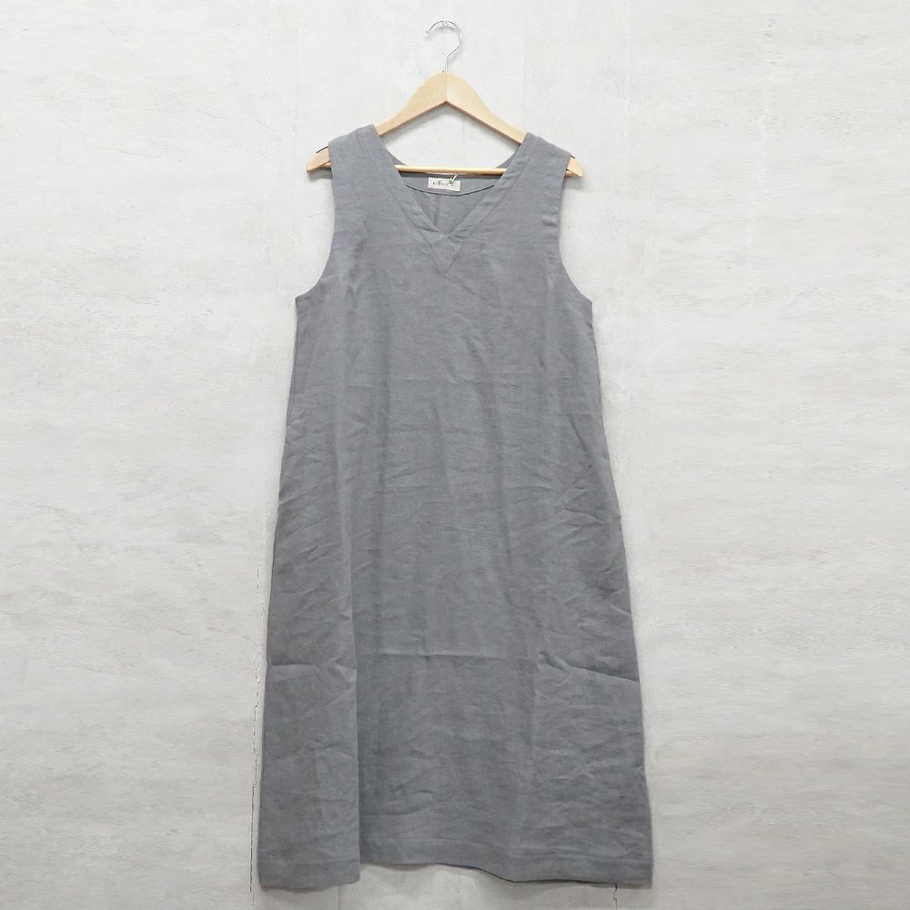 Branch m‘.,ブランチエム,ナチュラル,30代,40代,50代,60代,リネン,ゆったり, ワンピース,リネンワンピース,ノースリーブワンピース,Vネック,Vネックワンピース,フォーマル,オケージョン,セットアップ