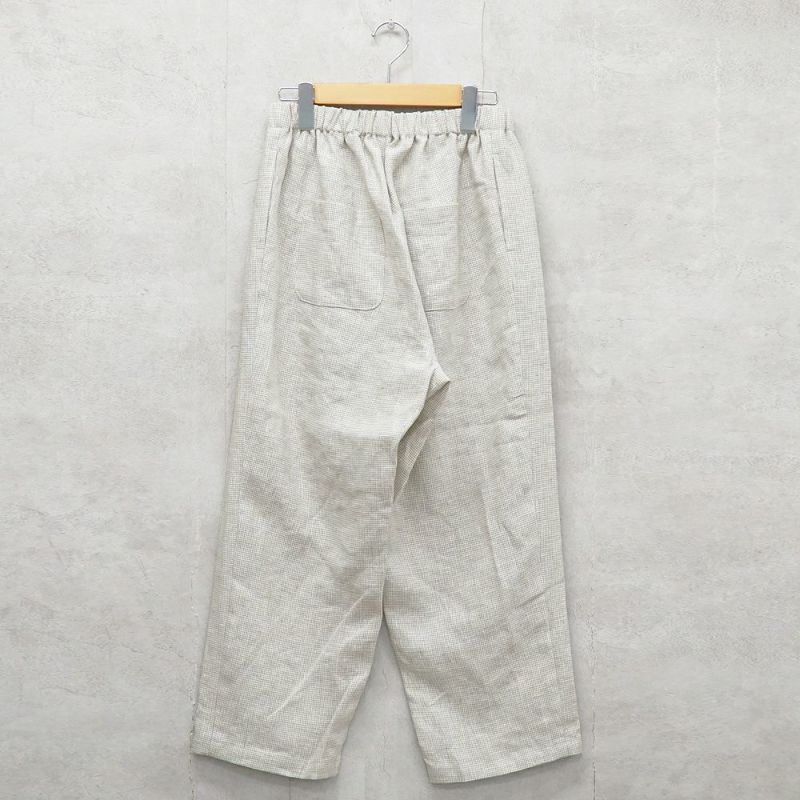 Branch m‘.,ブランチエム,ナチュラル,30代,40代,50代,60代,リネン,ゆったり,麻,pants,パンツ,テーパード,テーパードパンツ,リネンパンツ,ギンガムチェック,チェックパンツ,