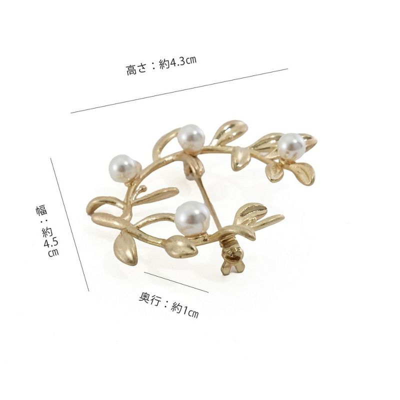 Branch m‘.,ブランチエム,ナチュラル,30代,40代,50代,60代,ブローチ,アクセサリー,パール,リース,リースブローチ,パールブローチ,オケージョンスタイル,オケージョン,セレモニー