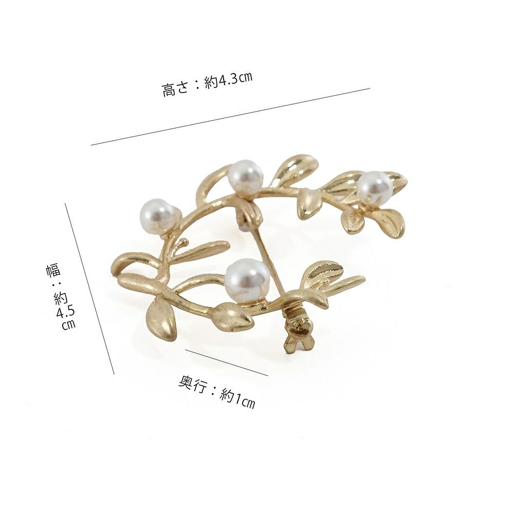 Branch m‘.,ブランチエム,ナチュラル,30代,40代,50代,60代,ブローチ,アクセサリー,パール,リース,リースブローチ,パールブローチ,オケージョンスタイル,オケージョン,セレモニー