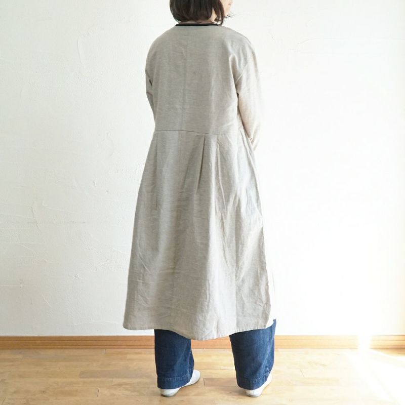 Branch m‘.,ブランチエム,ナチュラル,30代,40代,50代,60代,リネン,ゆったり,刺繍,刺繍ワンピース,ワンピース,タックワンピース,