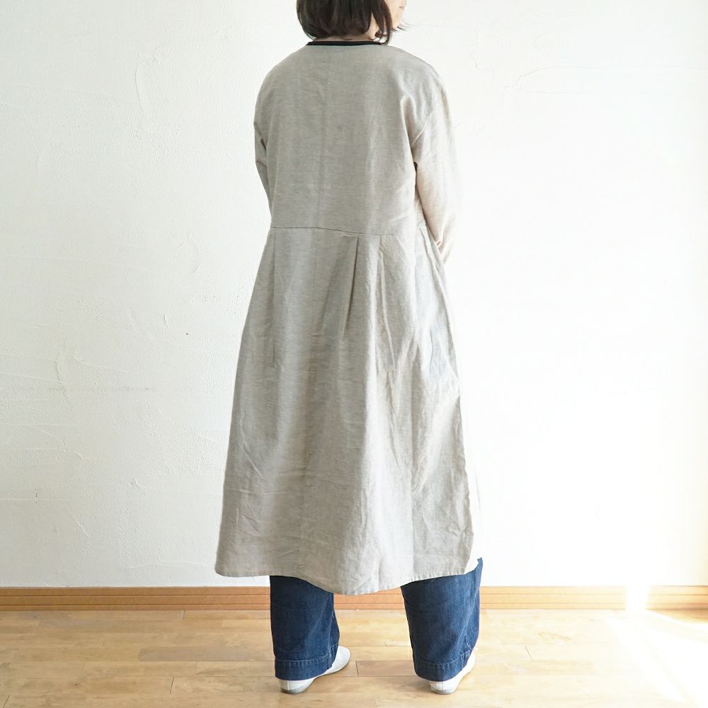 Branch m‘.,ブランチエム,ナチュラル,30代,40代,50代,60代,リネン,ゆったり,刺繍,刺繍ワンピース,ワンピース,タックワンピース,