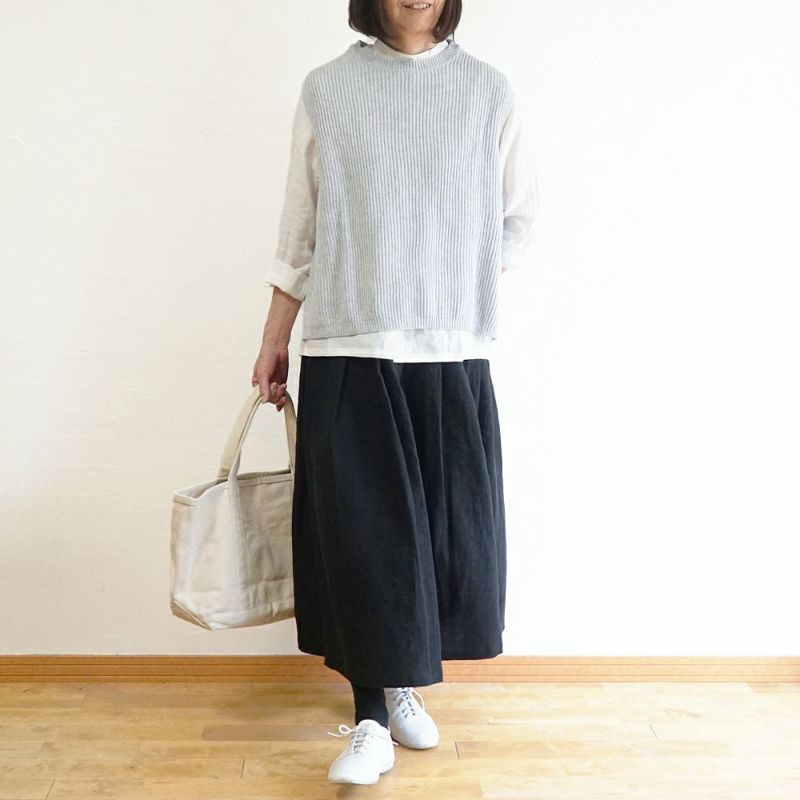 Branch m‘.,ブランチエム,ナチュラル,30代,40代,50代,60代,コットン,ゆったり, ニット,コットンニット,綿,綿ニット,ニットベスト,ベスト,
