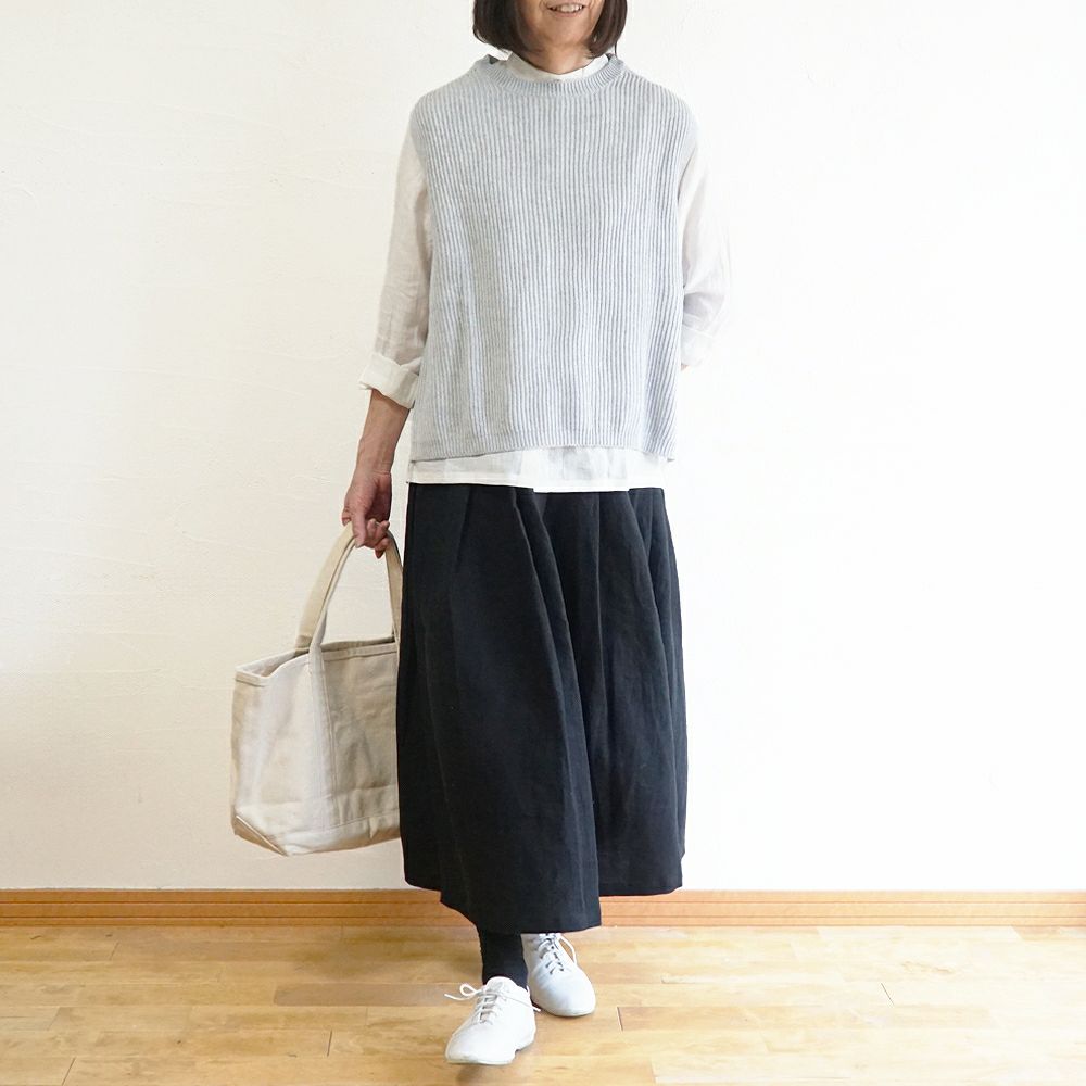 Branch m‘.,ブランチエム,ナチュラル,30代,40代,50代,60代,コットン,ゆったり, ニット,コットンニット,綿,綿ニット,ニットベスト,ベスト,