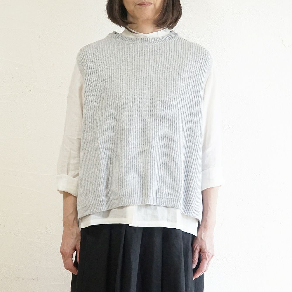 Branch m‘.,ブランチエム,ナチュラル,30代,40代,50代,60代,コットン,ゆったり, ニット,コットンニット,綿,綿ニット,ニットベスト,ベスト,