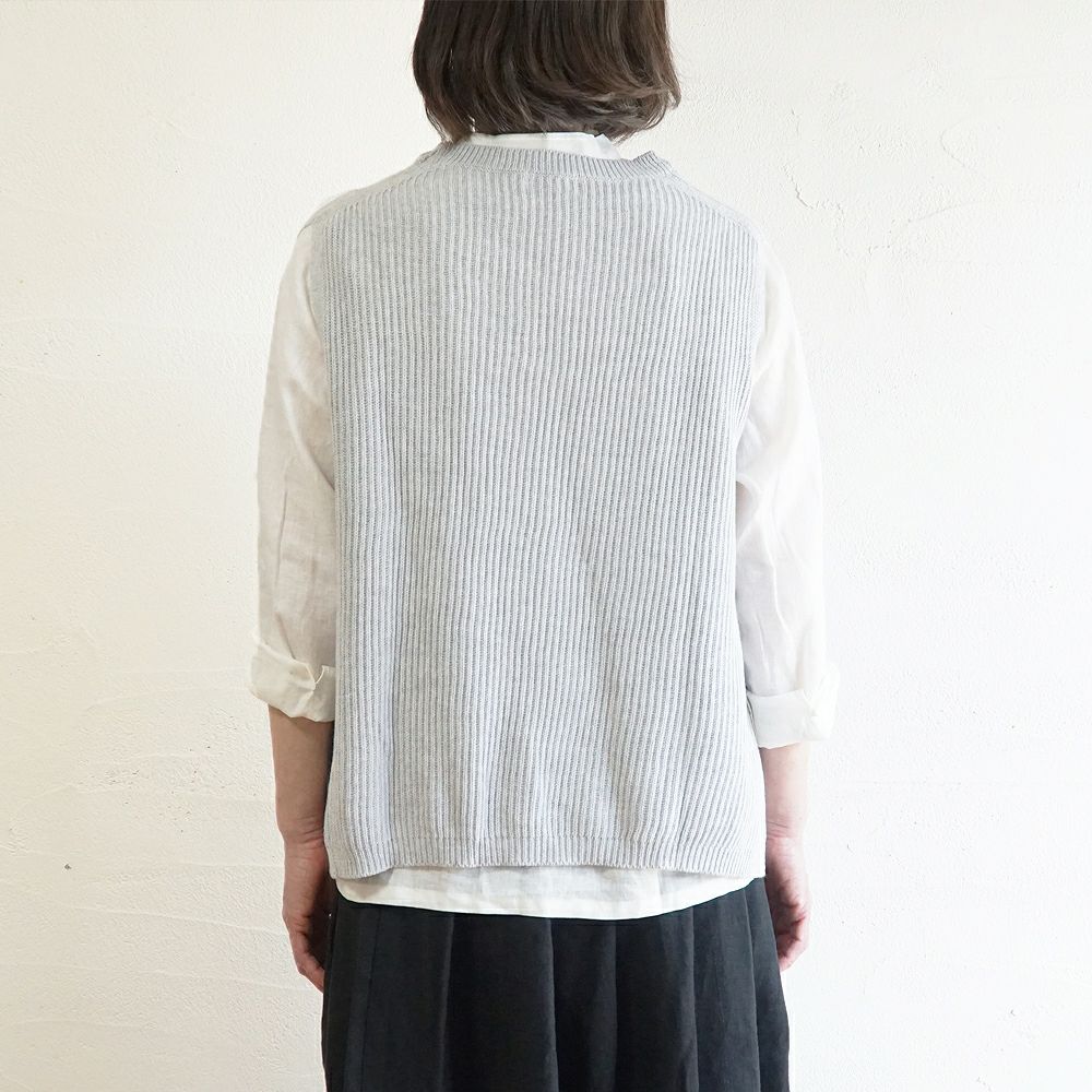 Branch m‘.,ブランチエム,ナチュラル,30代,40代,50代,60代,コットン,ゆったり, ニット,コットンニット,綿,綿ニット,ニットベスト,ベスト,