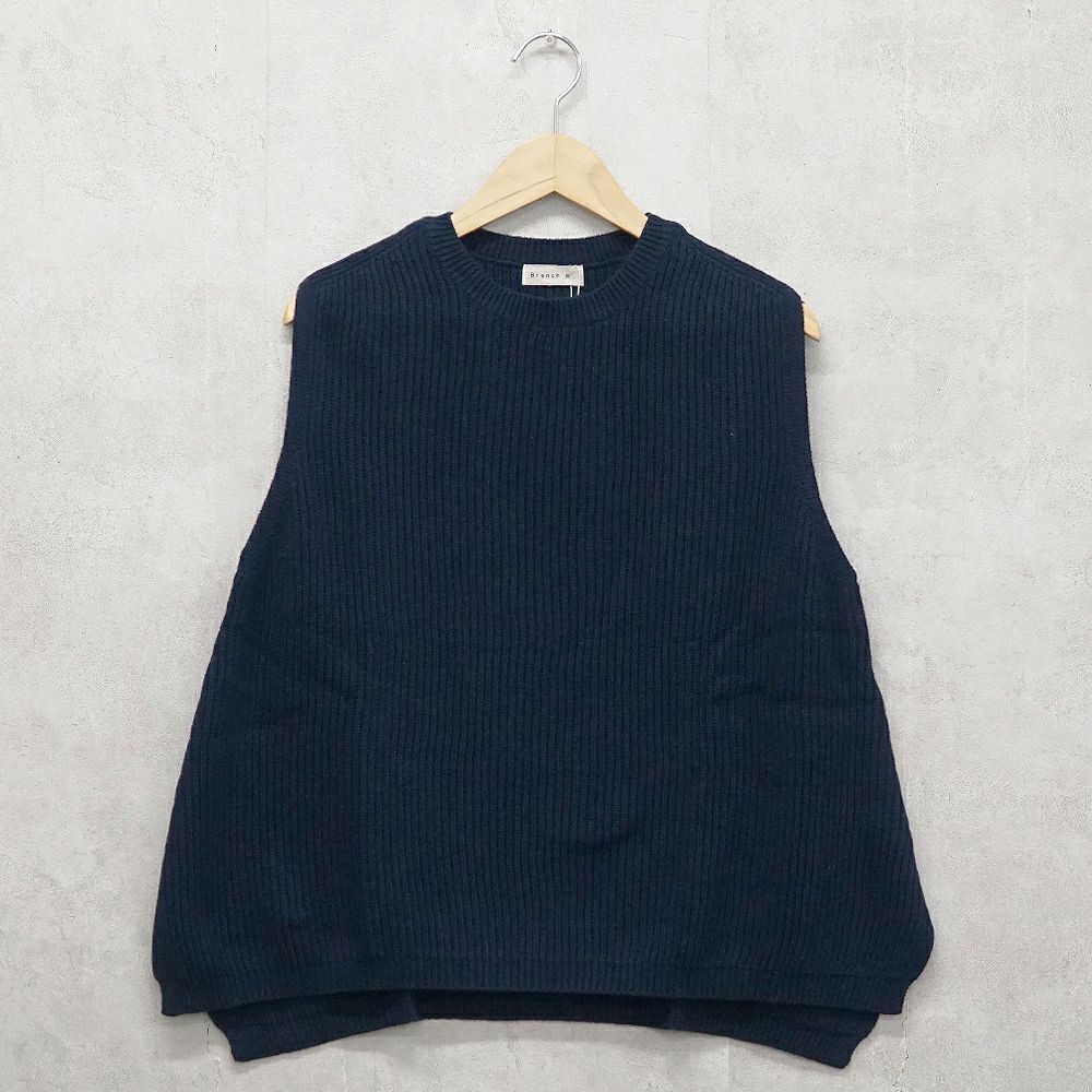 Branch m‘.,ブランチエム,ナチュラル,30代,40代,50代,60代,コットン,ゆったり, ニット,コットンニット,綿,綿ニット,ニットベスト,ベスト,