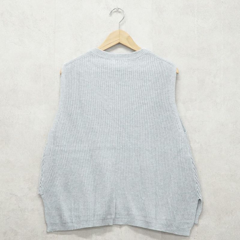 Branch m‘.,ブランチエム,ナチュラル,30代,40代,50代,60代,コットン,ゆったり, ニット,コットンニット,綿,綿ニット,ニットベスト,ベスト,