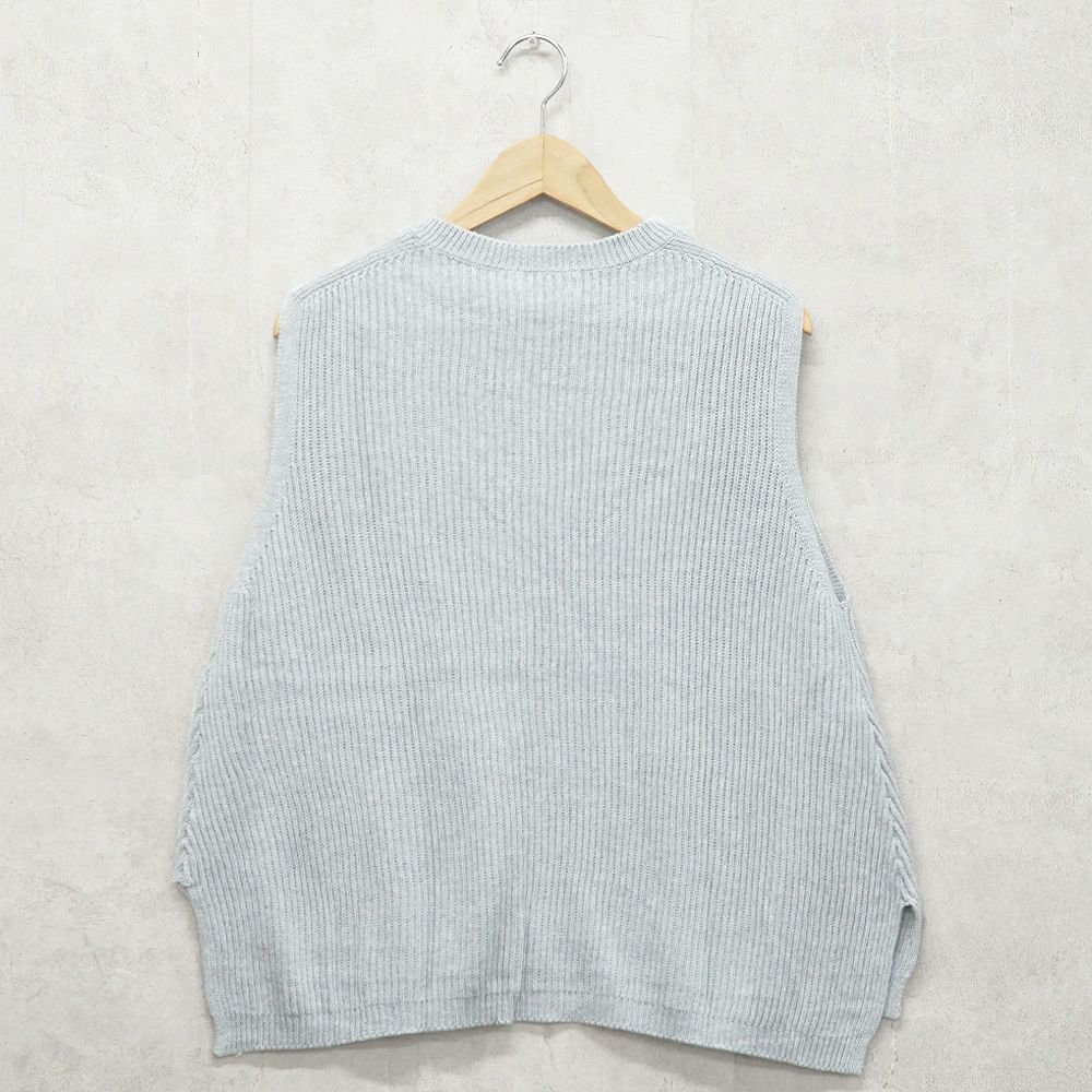 Branch m‘.,ブランチエム,ナチュラル,30代,40代,50代,60代,コットン,ゆったり, ニット,コットンニット,綿,綿ニット,ニットベスト,ベスト,