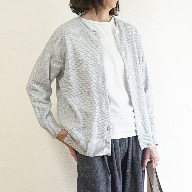 Branch m‘.,ブランチエム,ナチュラル,30代,40代,50代,60代,コットン,ゆったり, ニット,コットンニット,綿,綿ニット,ニットカーディガン,カーディガン,