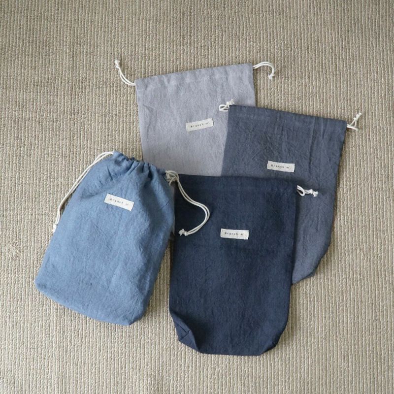 Branch m‘.,ブランチエム,ナチュラル,30代,40代,50代,60代,リネン,ゆったり,巾着,travel,トラベル,トラベルグッズ,仕分け,リネン巾着