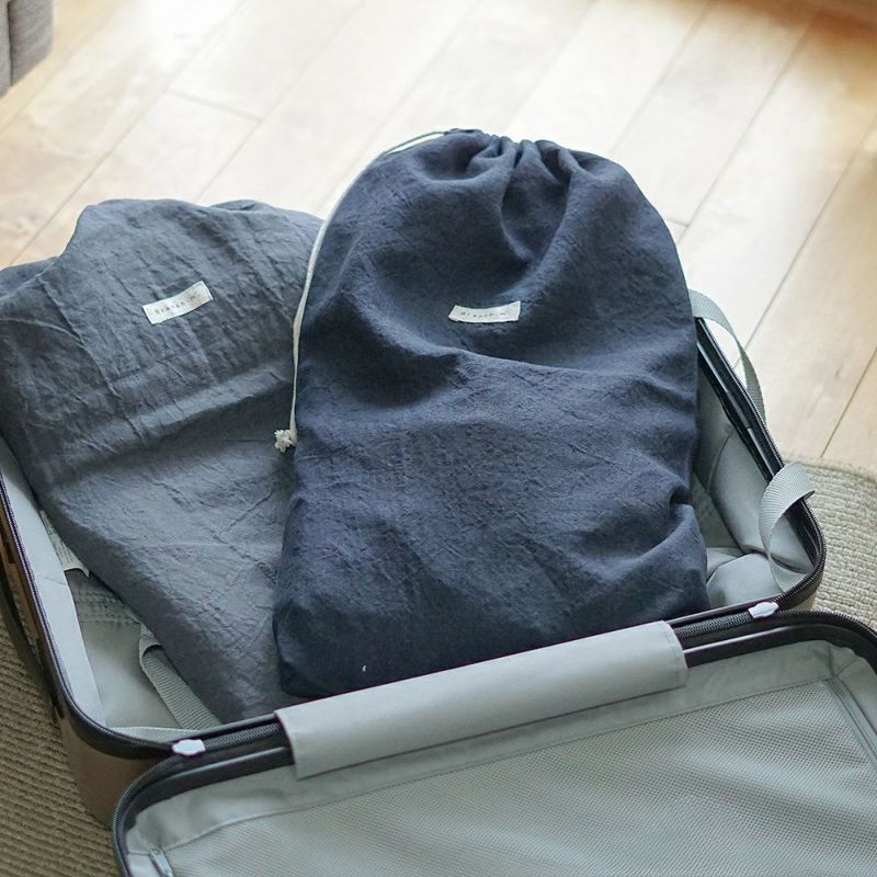 Branch m‘.,ブランチエム,ナチュラル,30代,40代,50代,60代,リネン,ゆったり,巾着,travel,トラベル,トラベルグッズ,仕分け,リネン巾着