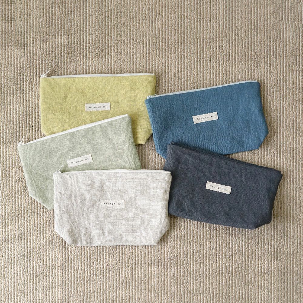 Branch m‘.,ブランチエム,ナチュラル,30代,40代,50代,60代,リネン,ゆったり,ポーチ,リネンポーチ,ファスナーポーチ,トラベルグッズ,トラベル,トラベルポーチ,