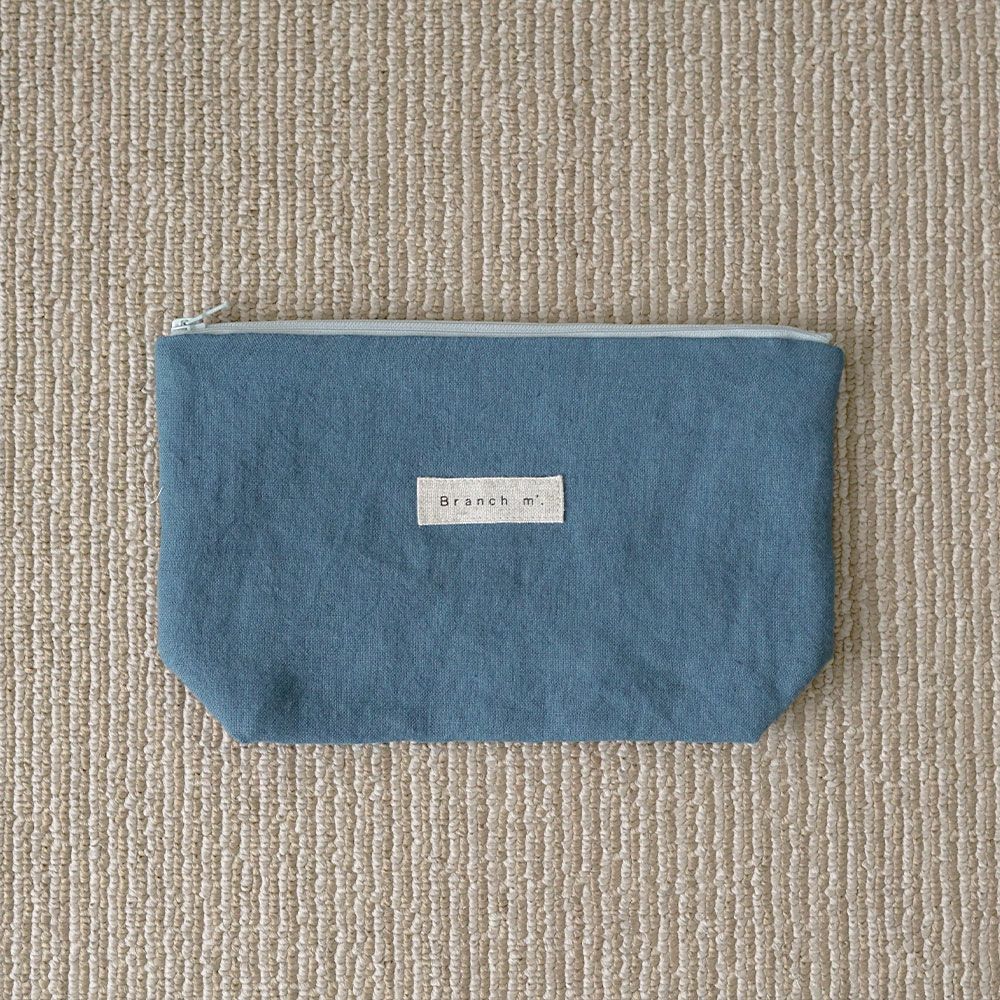 Branch m‘.,ブランチエム,ナチュラル,30代,40代,50代,60代,リネン,ゆったり,ポーチ,リネンポーチ,ファスナーポーチ,トラベルグッズ,トラベル,トラベルポーチ,