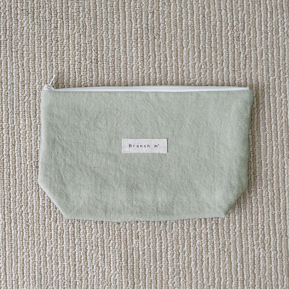 Branch m‘.,ブランチエム,ナチュラル,30代,40代,50代,60代,リネン,ゆったり,ポーチ,リネンポーチ,ファスナーポーチ,トラベルグッズ,トラベル,トラベルポーチ,