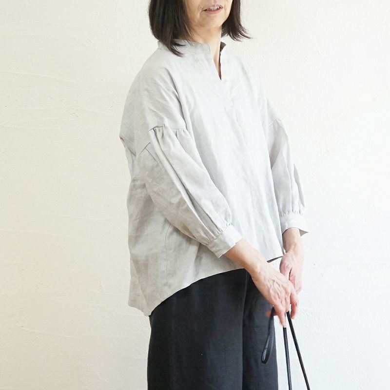 Branch m‘.,ブランチエム,ナチュラル,30代,40代,50代,60代,リネン,ゆったり,ブラウス,リネンブラウス,スキッパーブラウス,スキッパー 